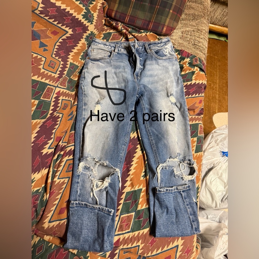 Distressed Blue Jeans